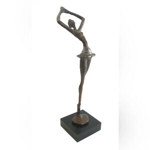 Modernist patinated bronze ballerina sculpture - united states pottery barn